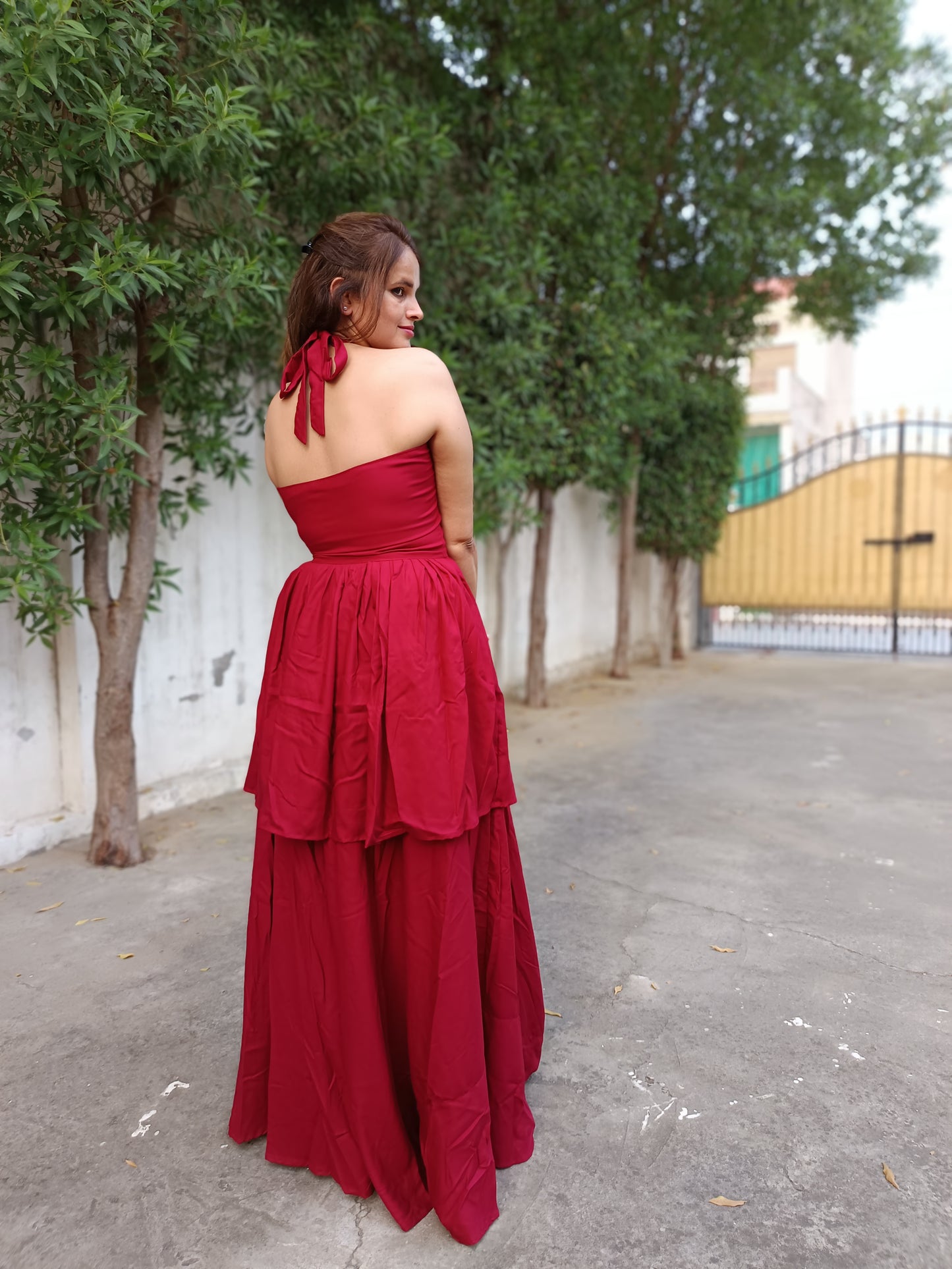 Cherry Red Cotton Dress