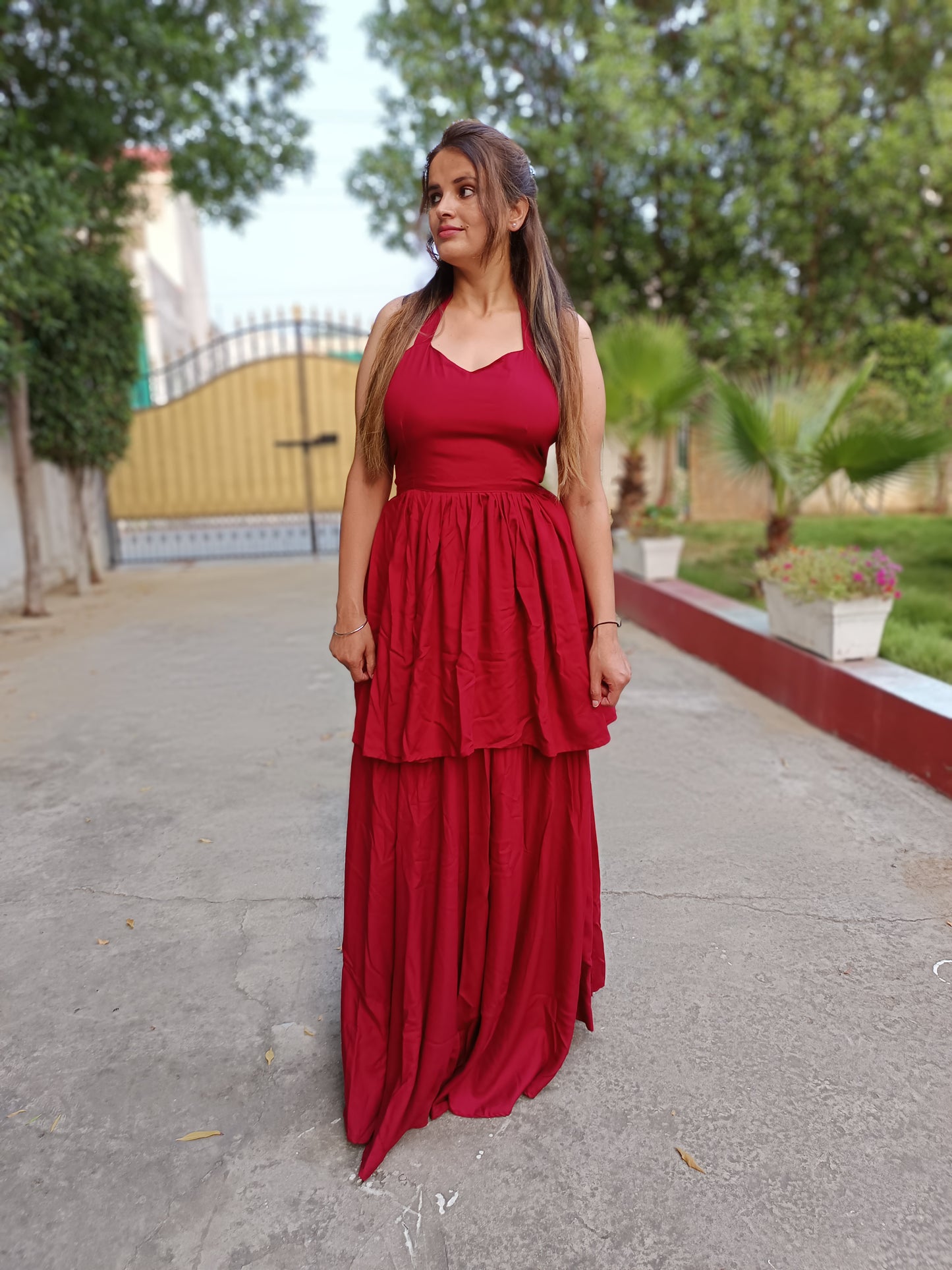 Cherry Red Cotton Dress