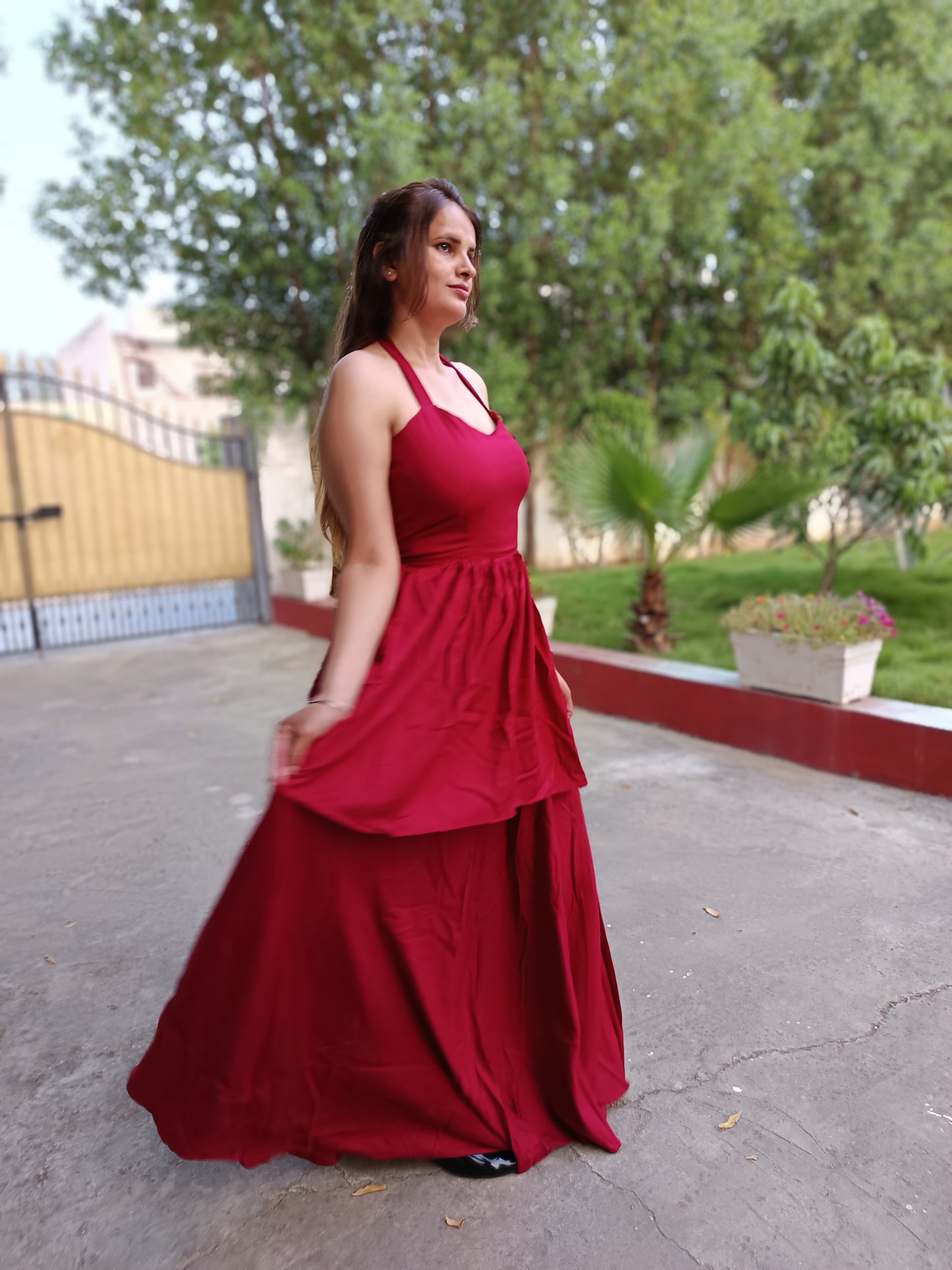 Cherry Red Cotton Dress