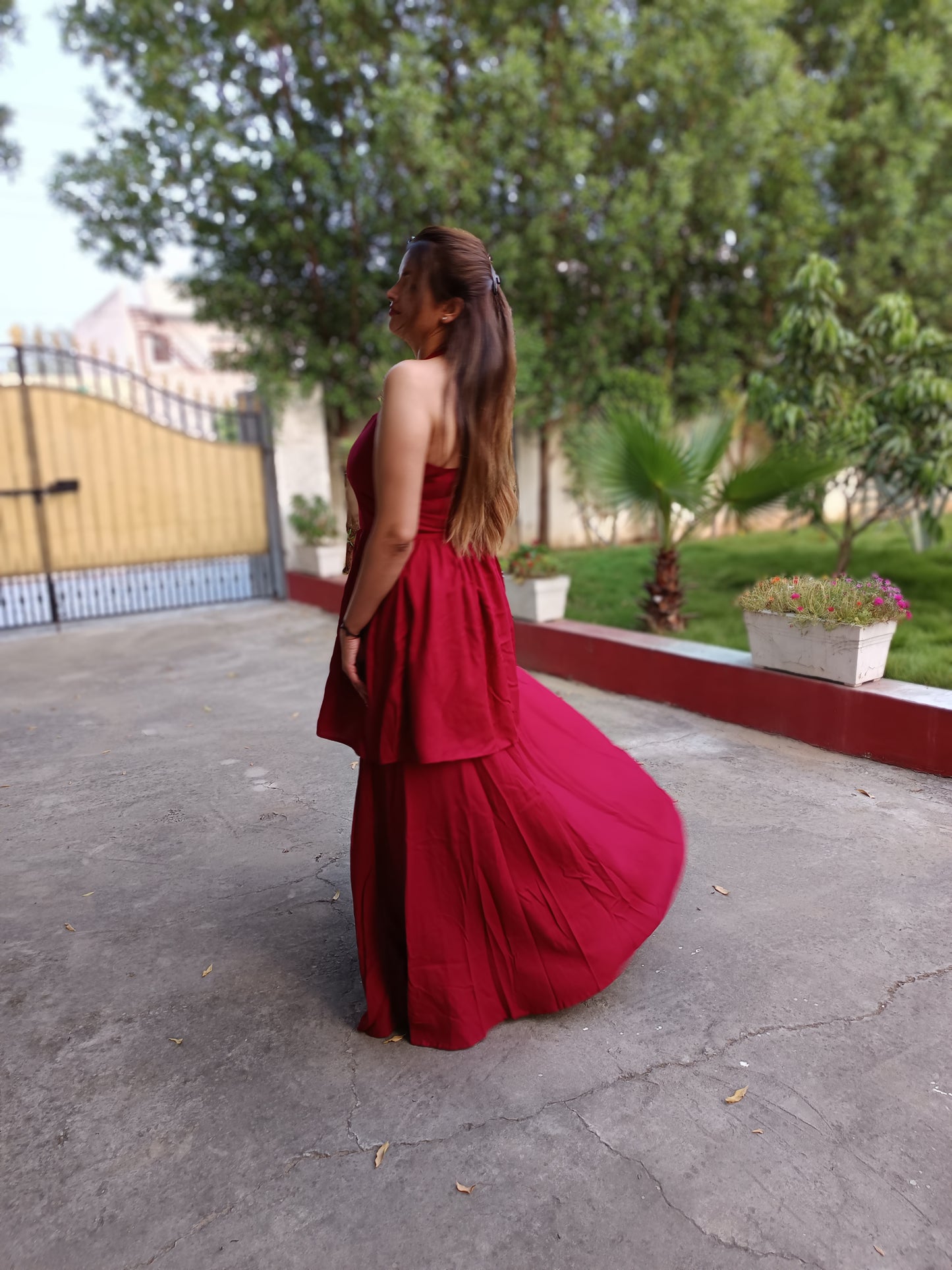 Cherry Red Cotton Dress