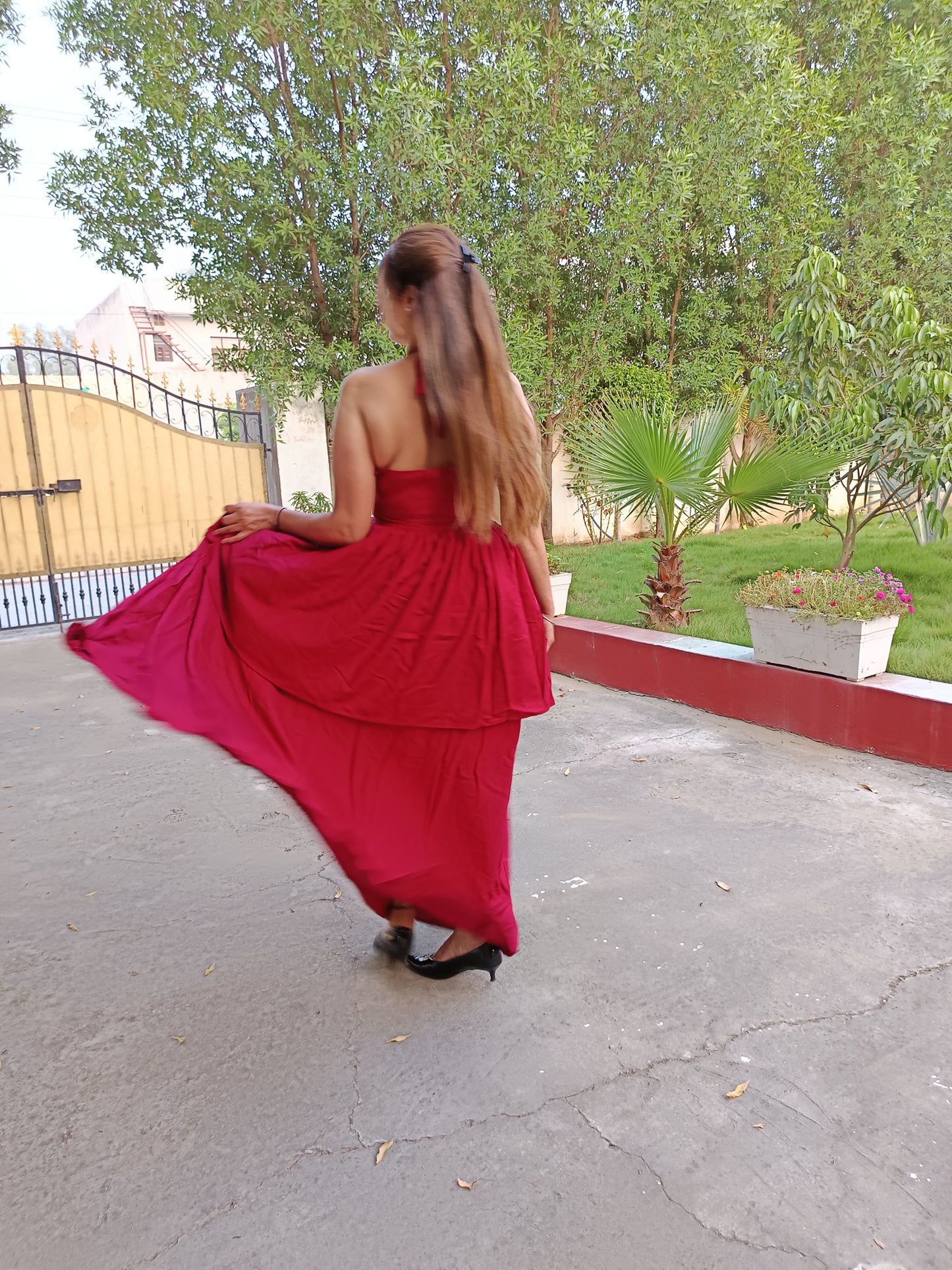 Cherry Red Cotton Dress