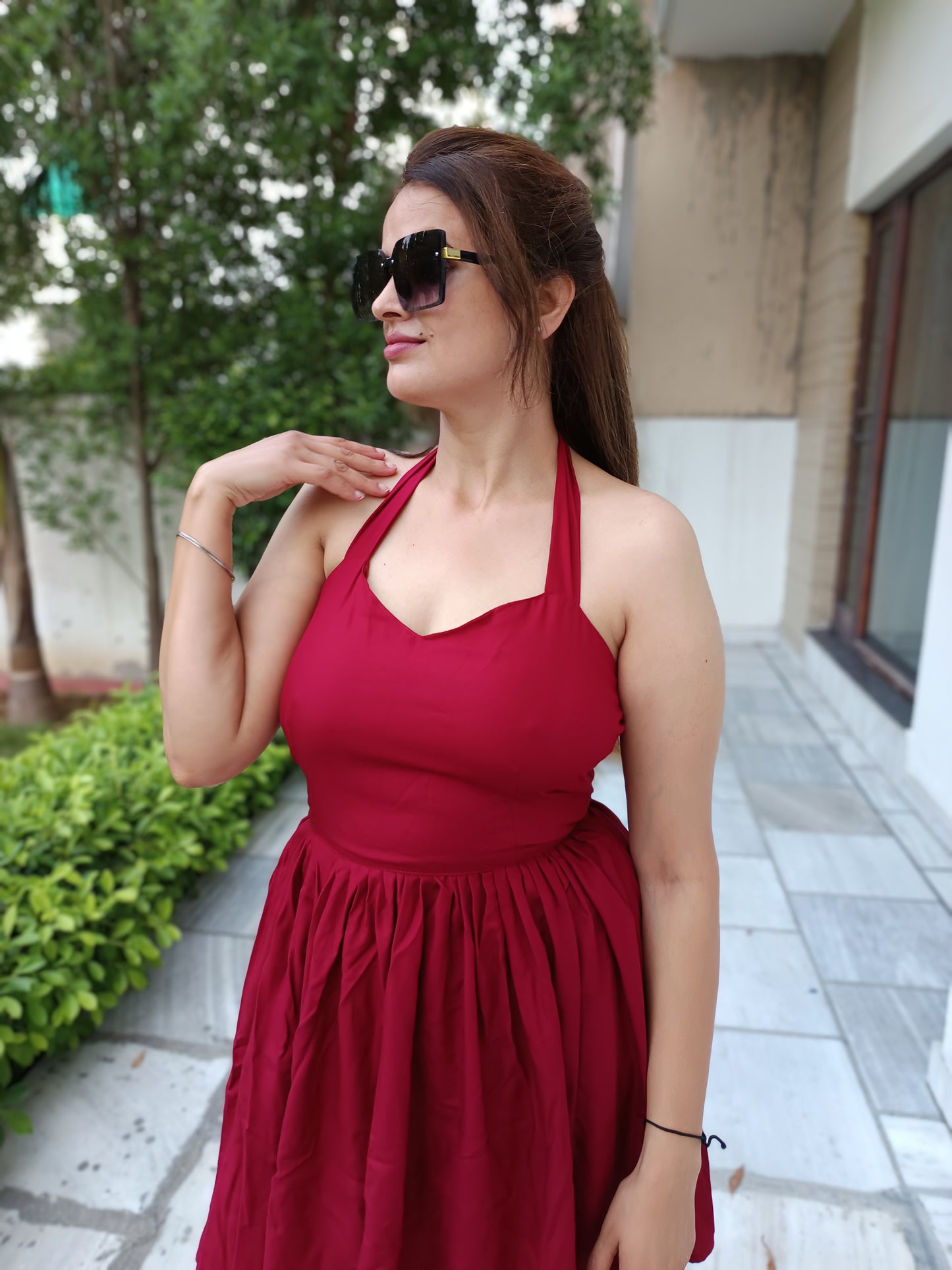 Cherry Red Cotton Dress