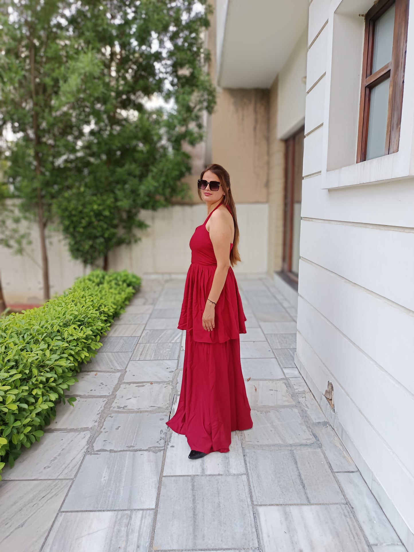 Cherry Red Cotton Dress