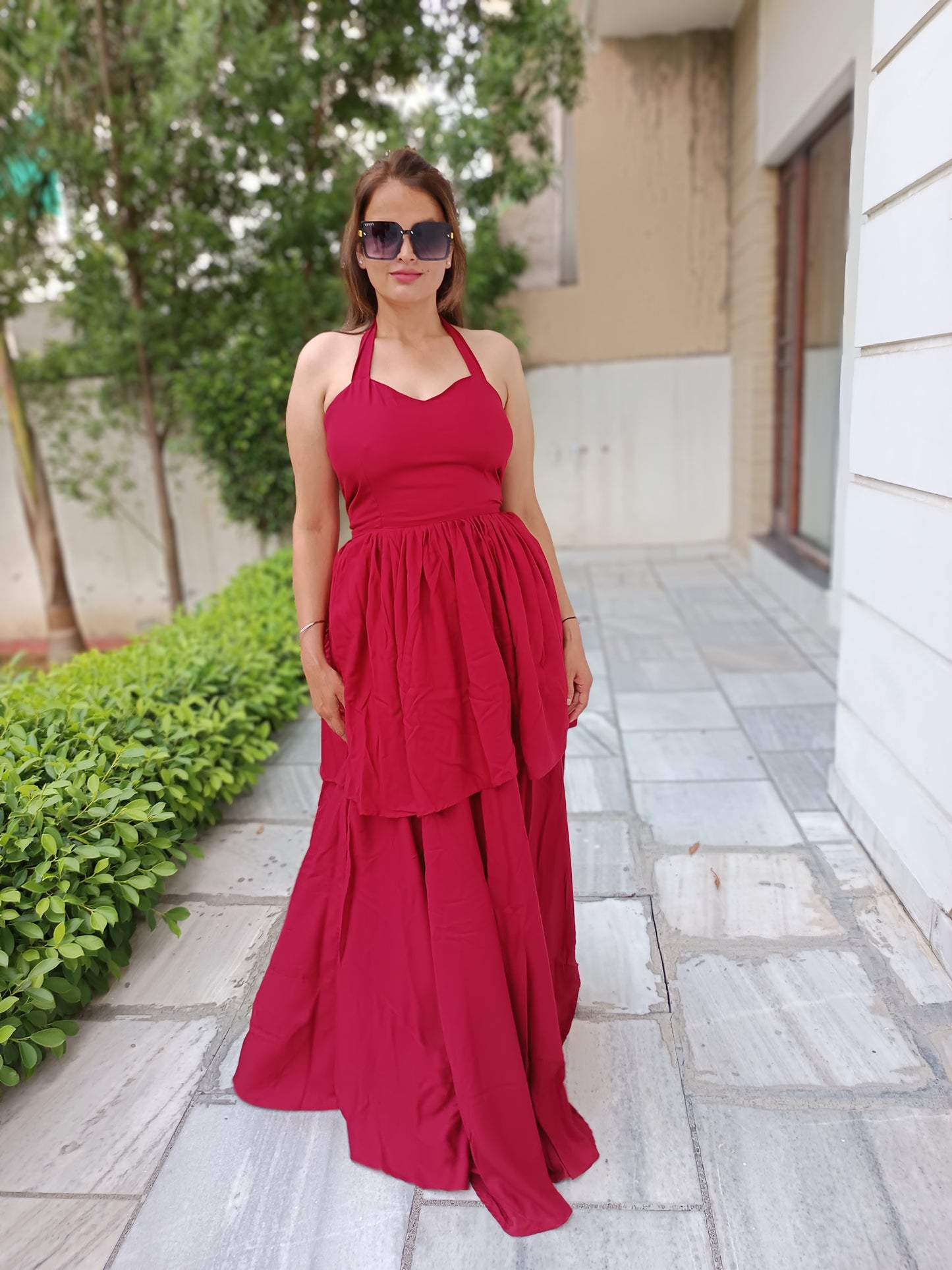 Cherry Red Cotton Dress