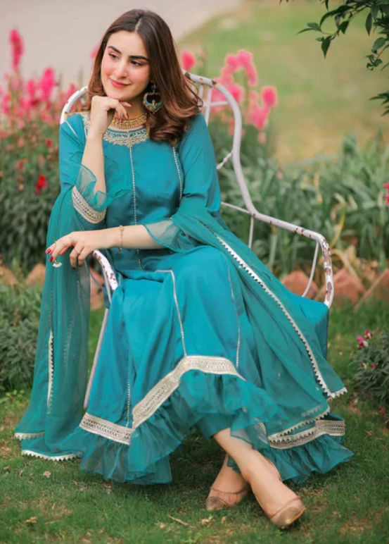 Turquoise Frock Style