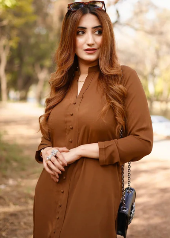 Polished Brown Georgette Co Ords